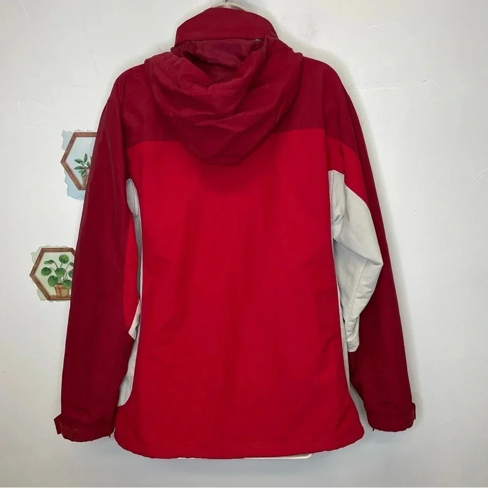 L.L. Bean women’s rain jacket shell lightweight two toned red